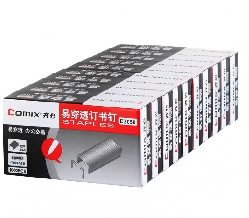 齐心统一B3058订书针24／6 10盒／条 500盒／件